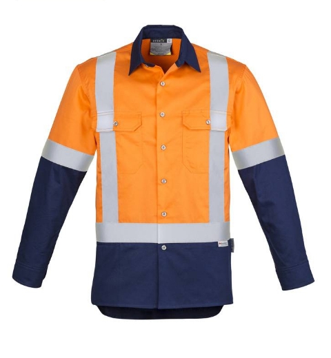 Picture of Syzmik, Mens Hi Vis Spliced Industrial L/S Shirt - Shoulder Taped